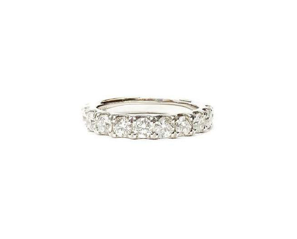 14K White Gold Large ~1.30 ctw Diamond Band