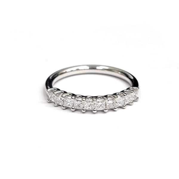 18kt White Gold Princess Cut Diamond Wedding Band
