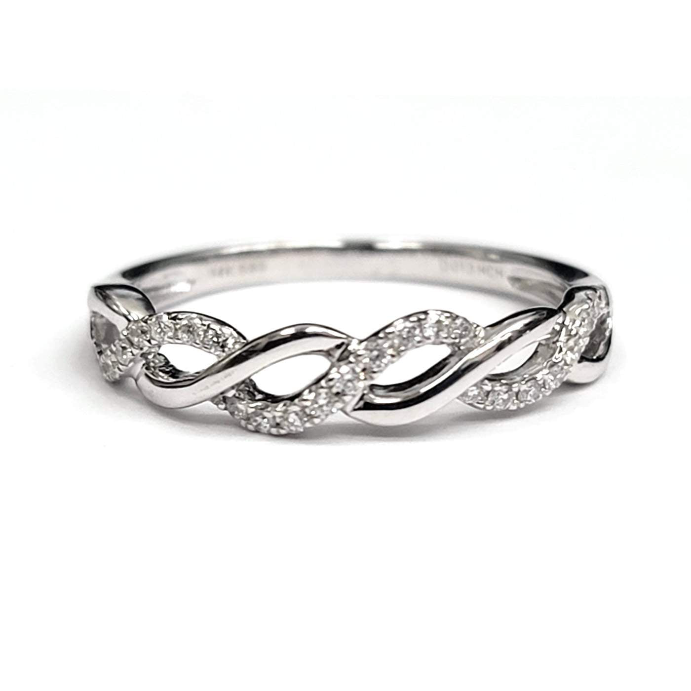14kt White Gold Diamond Twist Ring