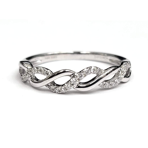 14kt White Gold Diamond Twist Ring