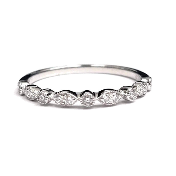Platinum 0.20ct Diamond Milgrain Wedding Band