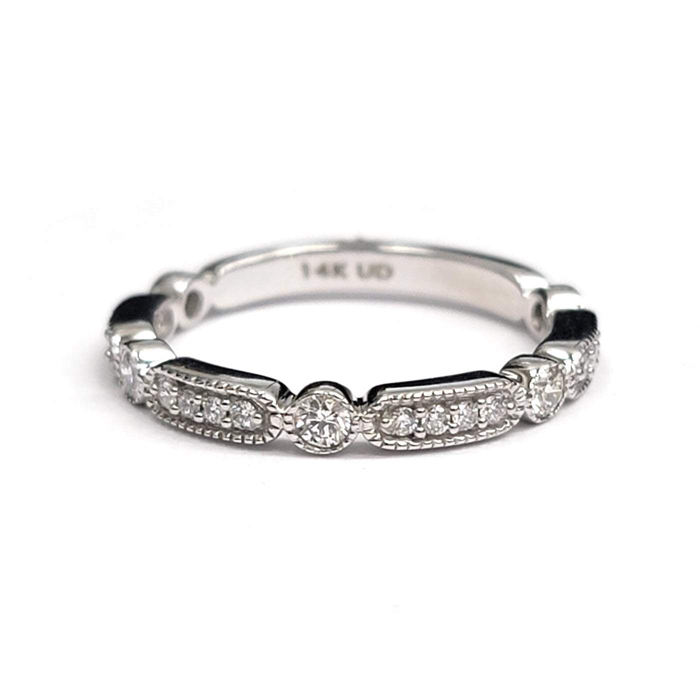 14K White Gold  ~0.33 Ctw Diamond Fashion Wedding Band Provident Jewelery