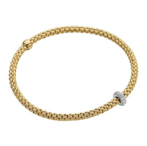Fope 18kt Two-Tone Gold Solo Prima Diamond Flexit Bracelet