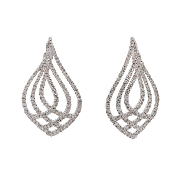 14K  White Gold  ~4.13ctw Diamond Rain Drop Earrings Provident Jewelery