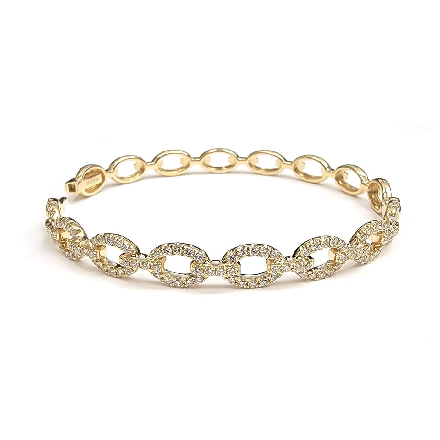 14kt Yellow Gold 1.33ct Diamond Oval Link Bracelet