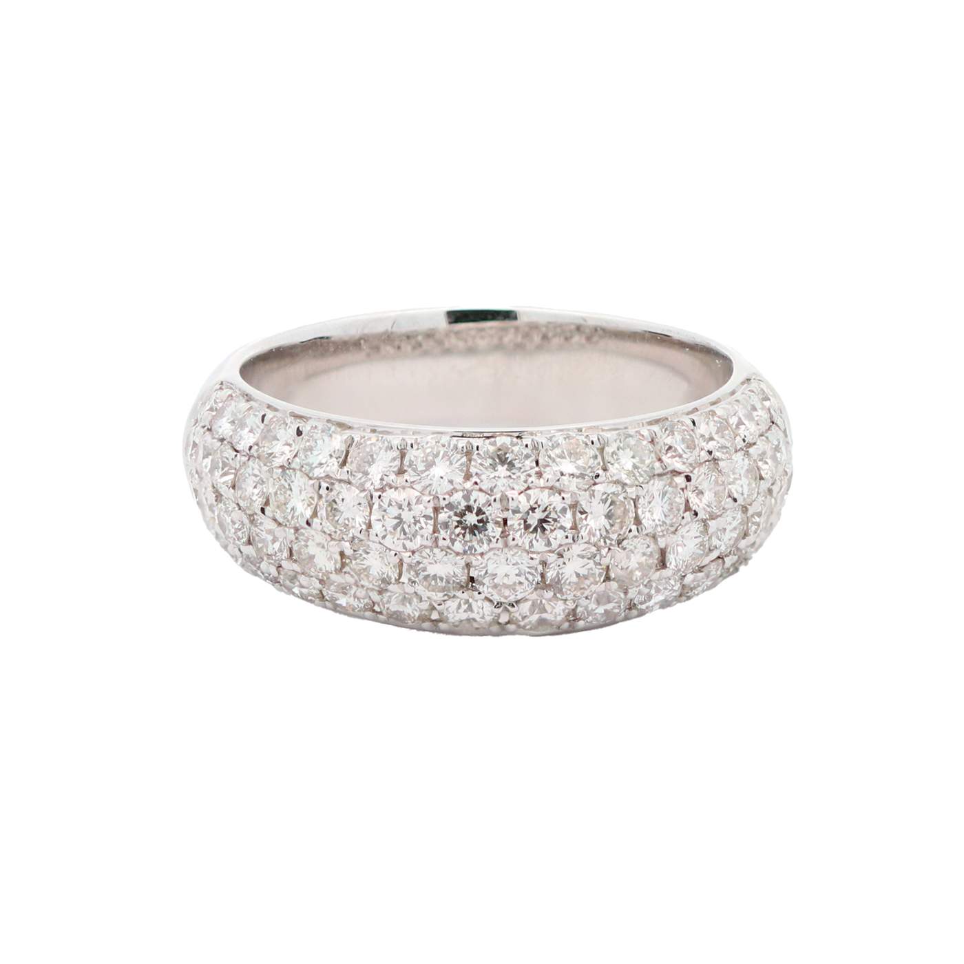 14kt White Gold 1.84ct Diamond Four-Row Pavé Ring