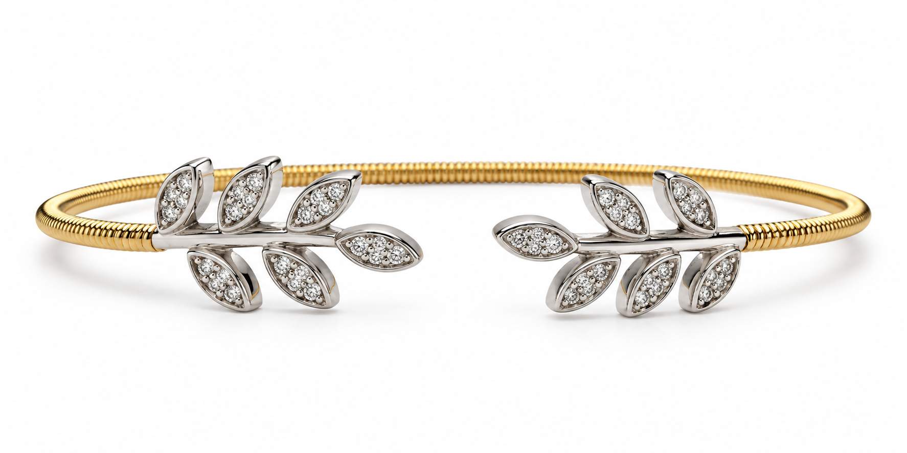 14K  Diamond Flexi Leaf Bracelet