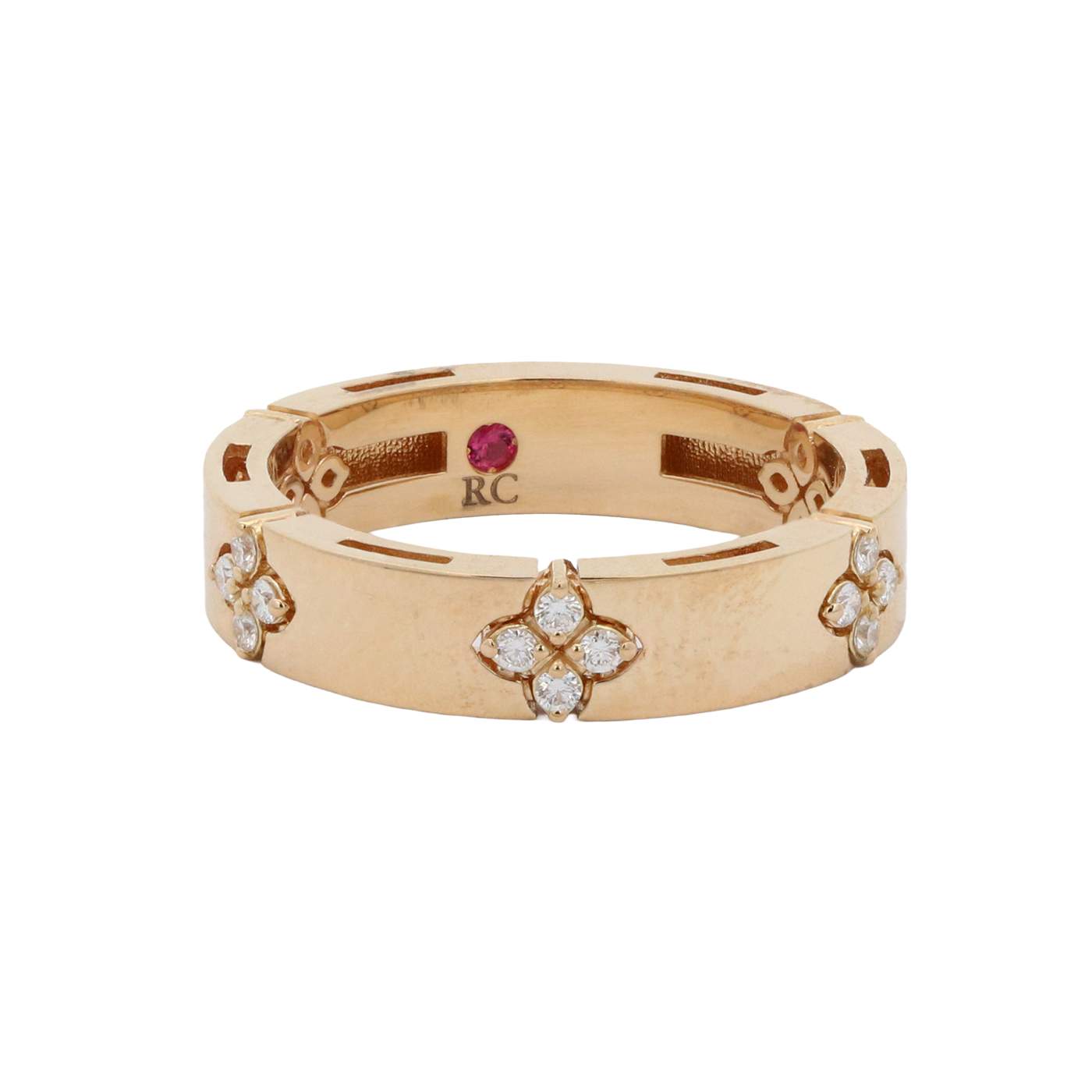 Roberto Coin 18kt Yellow Gold Love in Verona Narrow Diamond Ring