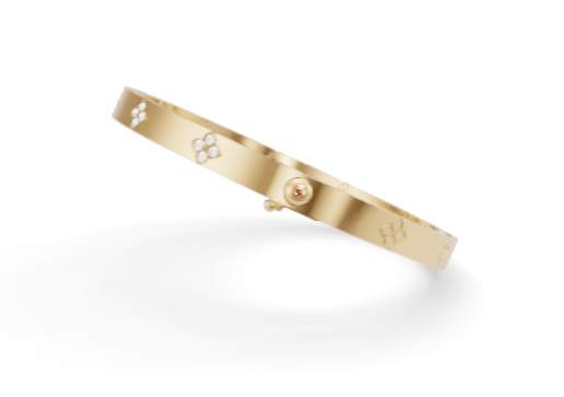 Roberto Coin 18kt Yellow Gold Love in Verona Diamond Bangle