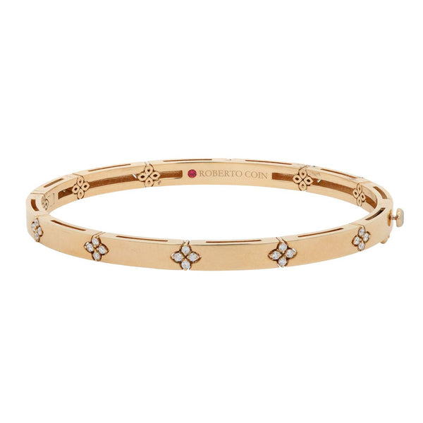 Roberto Coin 18K Yellow Gold ~.15ctw Diamond Love in Verona Bangle Bracelet