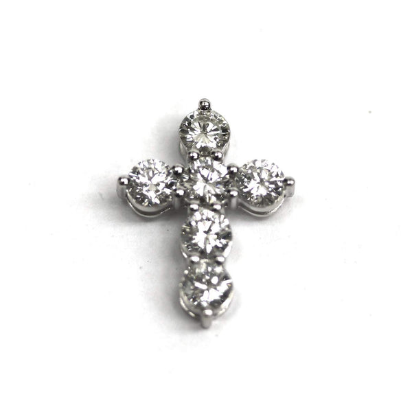 18K White Gold ~0.50ctw Diamond Cross Pendant