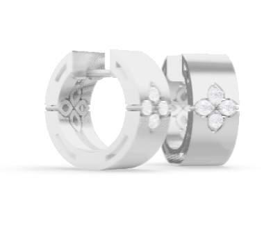 Roberto Coin 18kt White Gold Love in Verona Diamond Hoop Earrings
