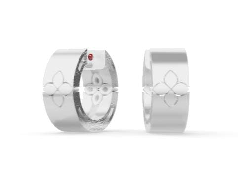 Roberto Coin 18kt White Gold Love in Verona Diamond Hoop Earrings