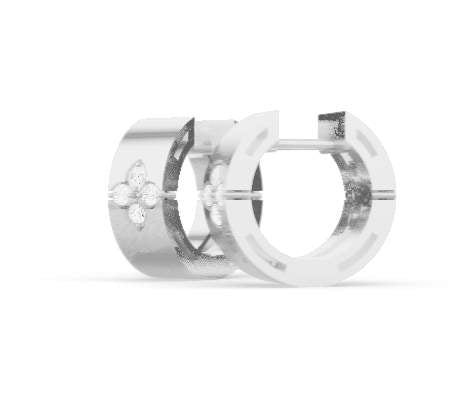 Roberto Coin 18kt White Gold Love in Verona Diamond Hoop Earrings