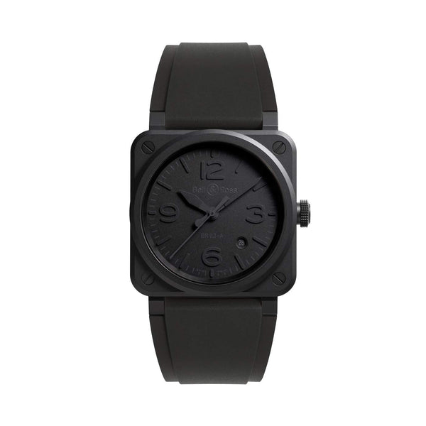 Bell & Ross BR03 Auto Phantom 41mm Auto Phantom Ceramic Case Black Rubber Strap Black Dial