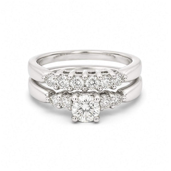 14kt White Gold Diamond Bridal Ring Set