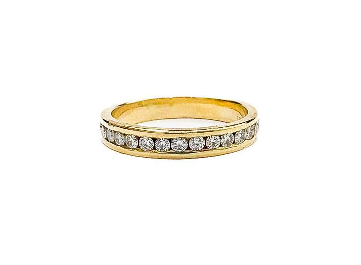 18K Yellow Gold  Channel Set Eternity Band Provident Jewelery