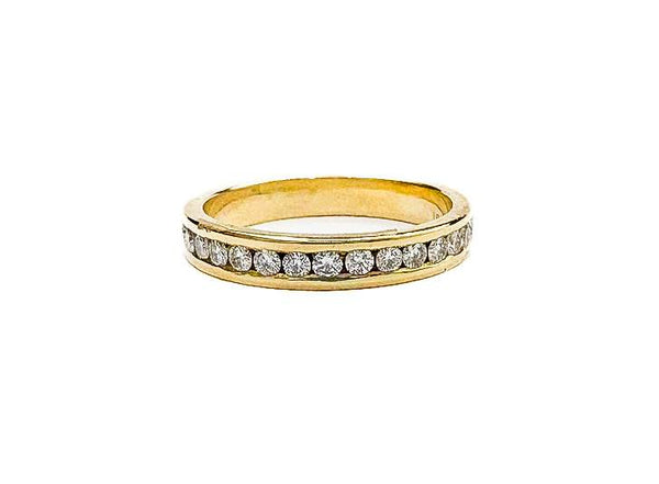 18K Yellow Gold  Channel Set Eternity Band Provident Jewelery