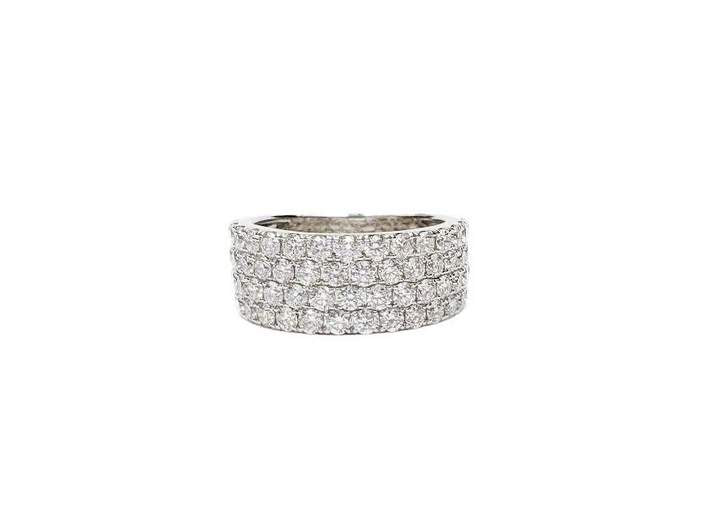 14kt White Gold 2.05ct Four-Row Diamond Band