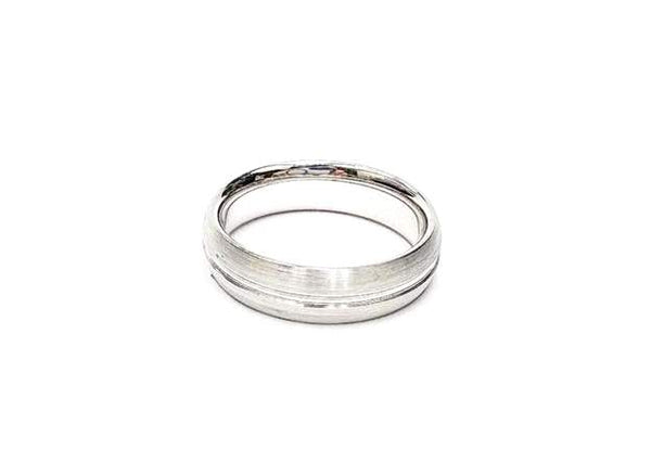 14kt White Gold 6mm Satin-Finish Comfort-Fit Wedding Band