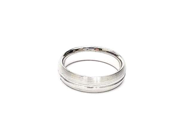 14kt White Gold 6mm Satin-Finish Comfort-Fit Wedding Band