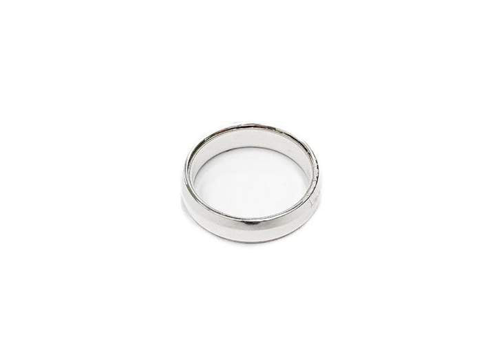 14K White Gold Flat With Beveled Edges Comfort Fit Band 6mm, Size 10,