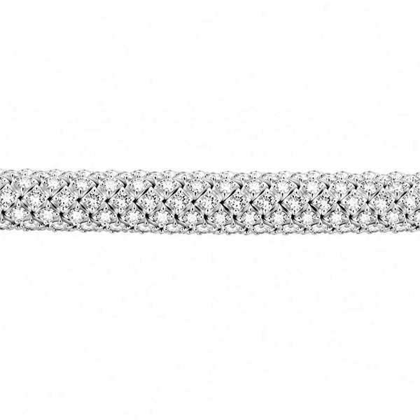 18K White Gold  ~7.50 Ctw Diamond 5 Row 7" Bracelet