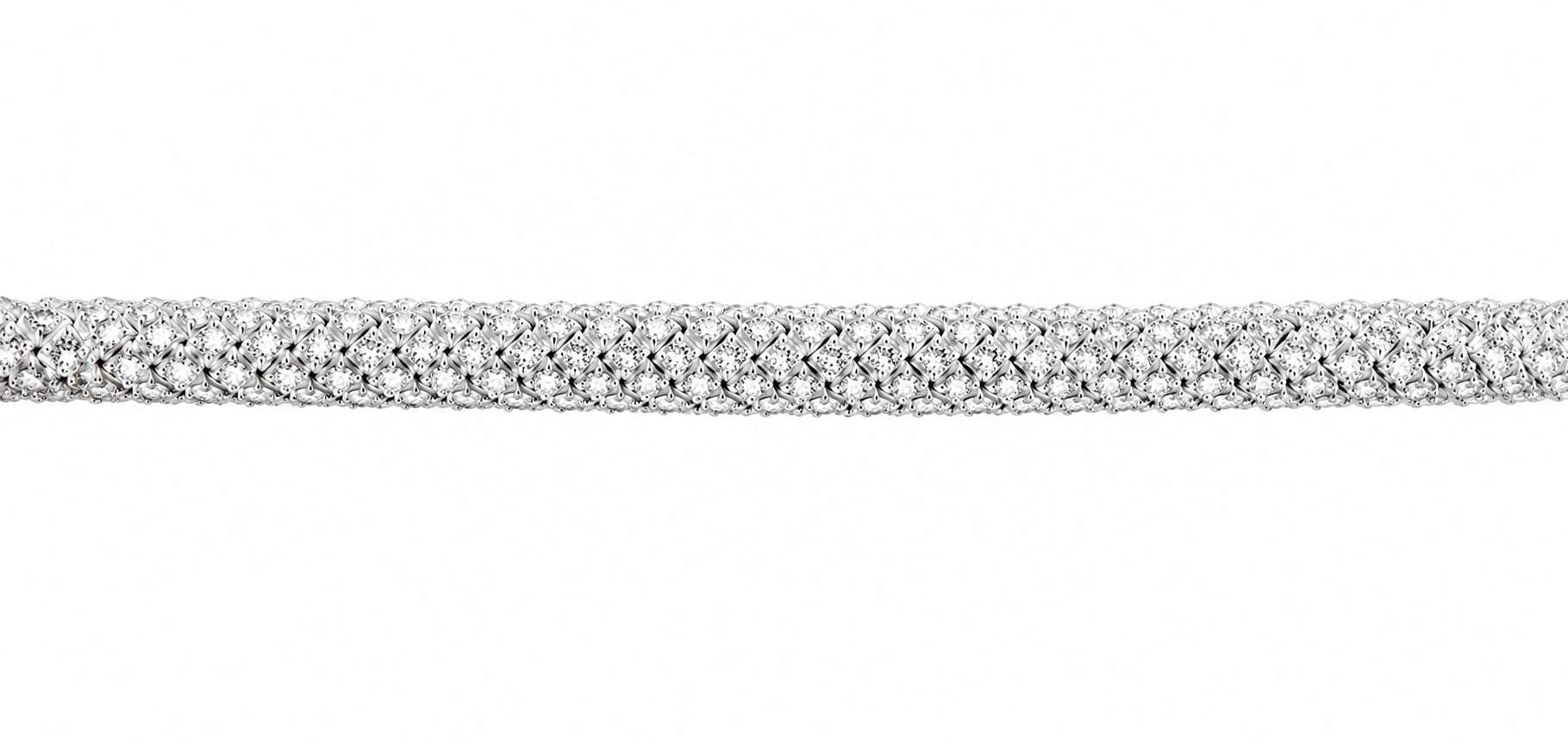 18kt White Gold 7.50ct Five-Row Diamond Bracelet