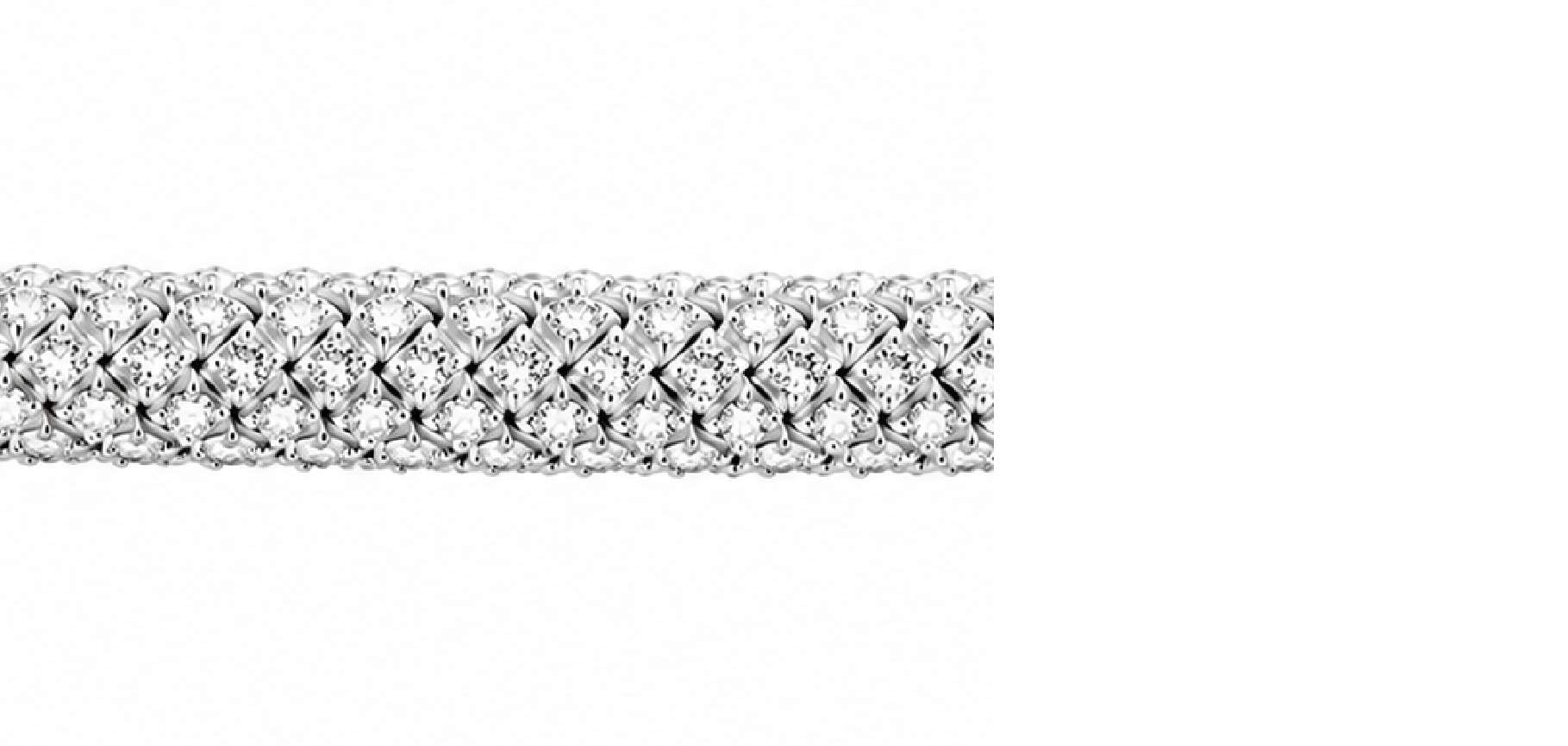 18kt White Gold 7.50ct Five-Row Diamond Bracelet