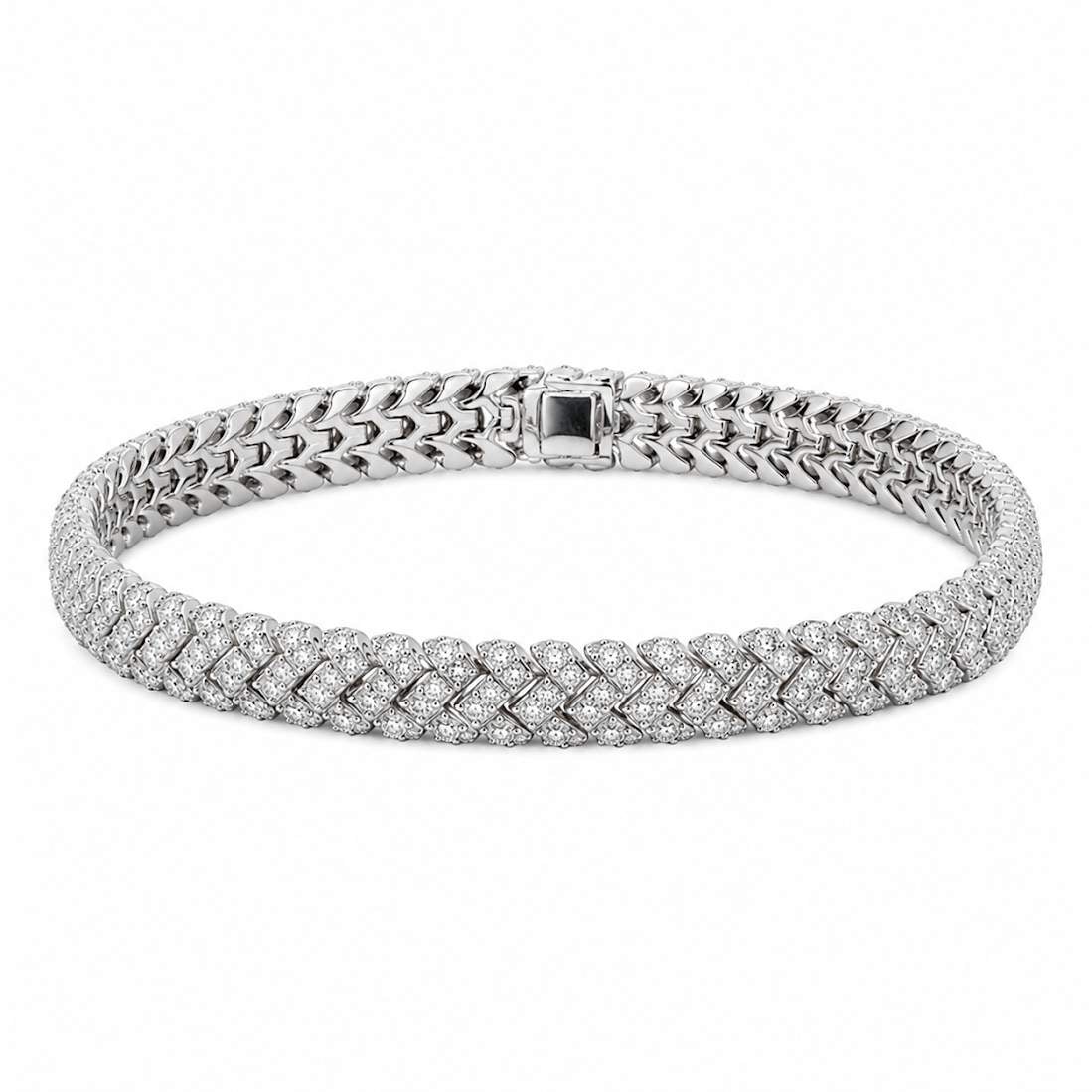 18kt White Gold 7.50ct Five-Row Diamond Bracelet