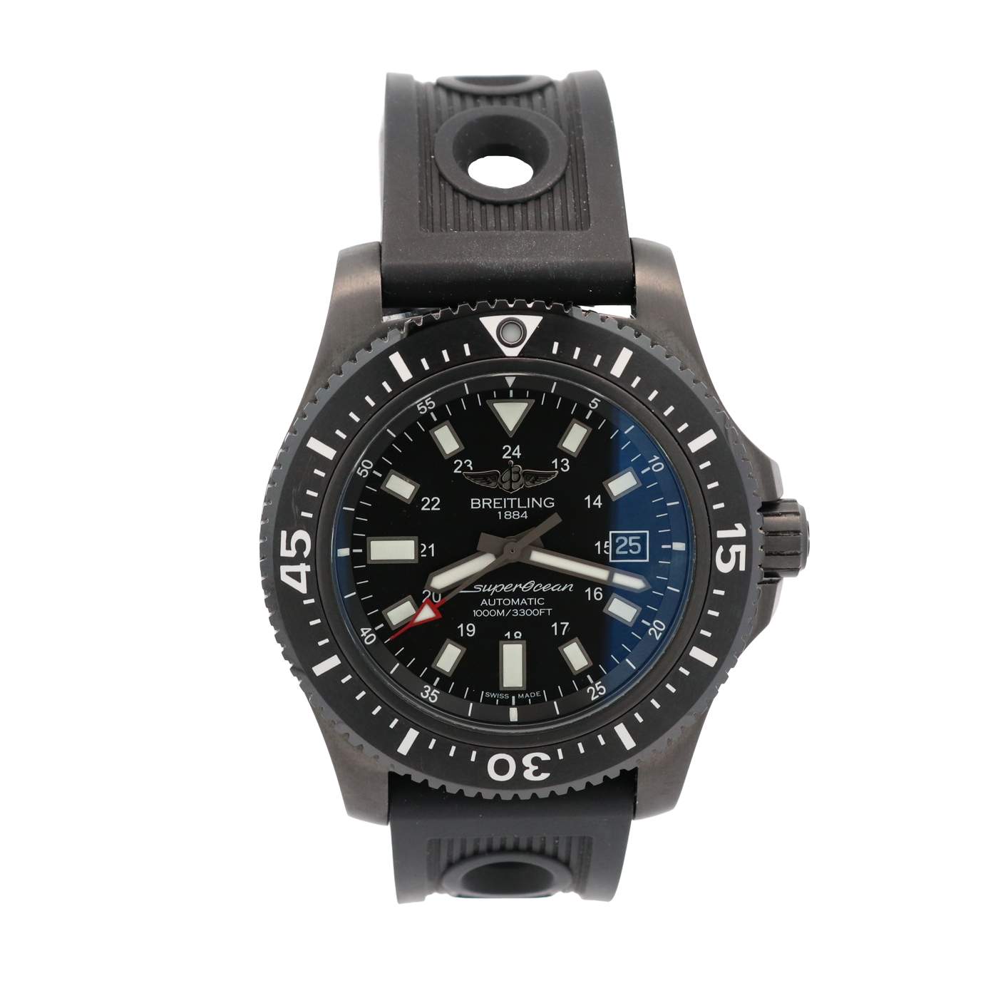 Black Steel Breitling Superocean Watch 44 Special Provident Jewelery