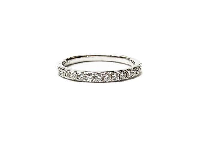 14K White Gold Diamond Band