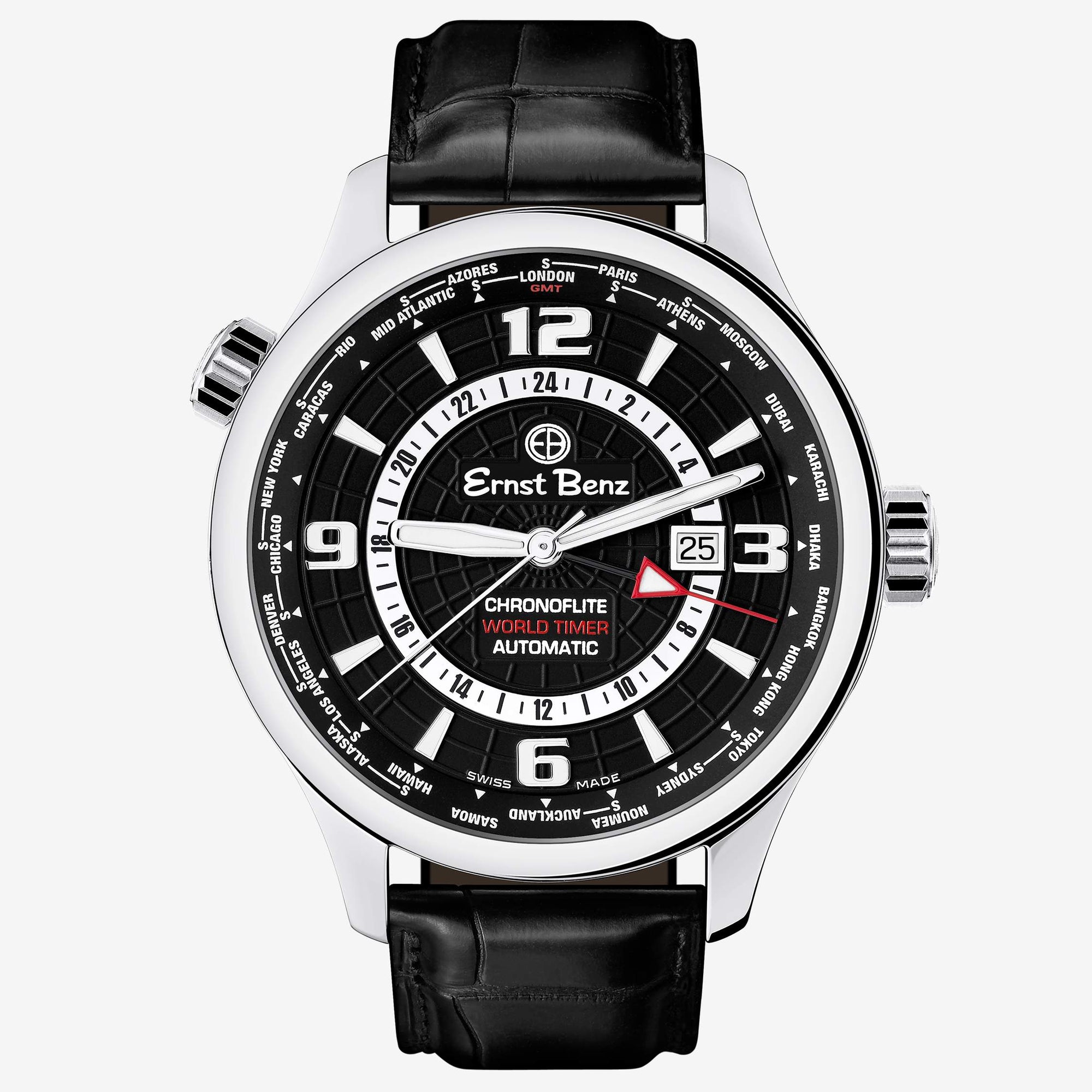 Ernst Benz ChronoFlight World Timer 47mm Stainless Steel Watch