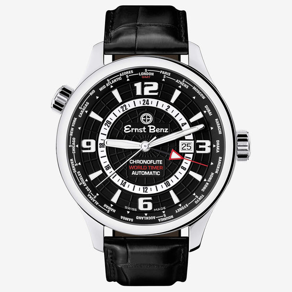 Ernst Benz ChronoFlight World Timer 47mm Stainless Steel Watch