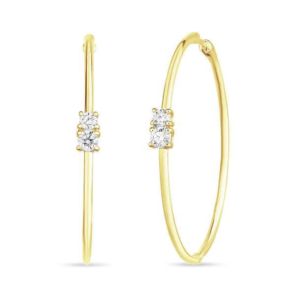 Roberto Coin 18kt Yellow Gold 0.45ct Diamond Hoop Earrings