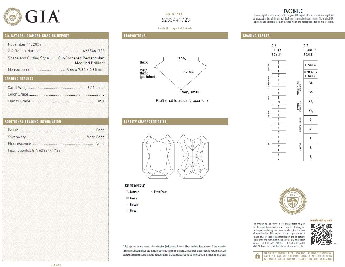 18K Radiant Cut Diamond Ring