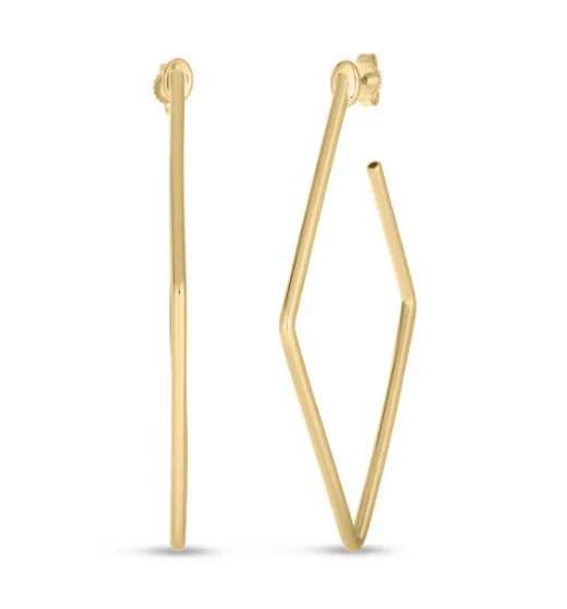 ROBERTO COIN GOLD SQUARE HOOP EARRINGS