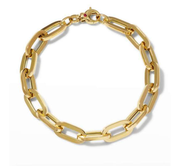 Roberto Coin 18K  Yellow Gold Designer Gold Heavy Gauge Paperclip  Bold Statement Link 8.5" Bracelet