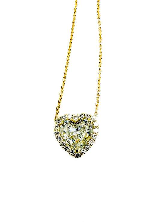 18K Provident Jewelry Custom Design, Heart Shape Necklace