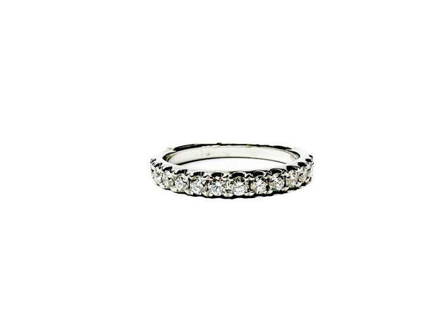 14K White Gold  Round ~0.45ctw Diamond Band