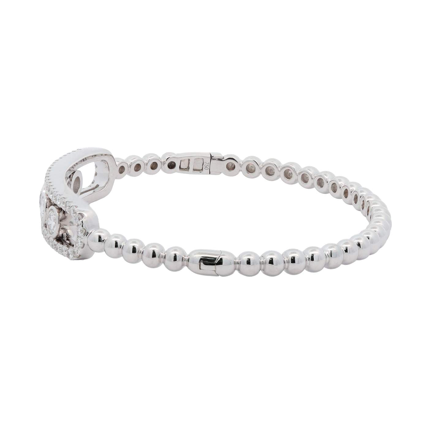 18kt White Gold Diamond Ball Link Bracelet