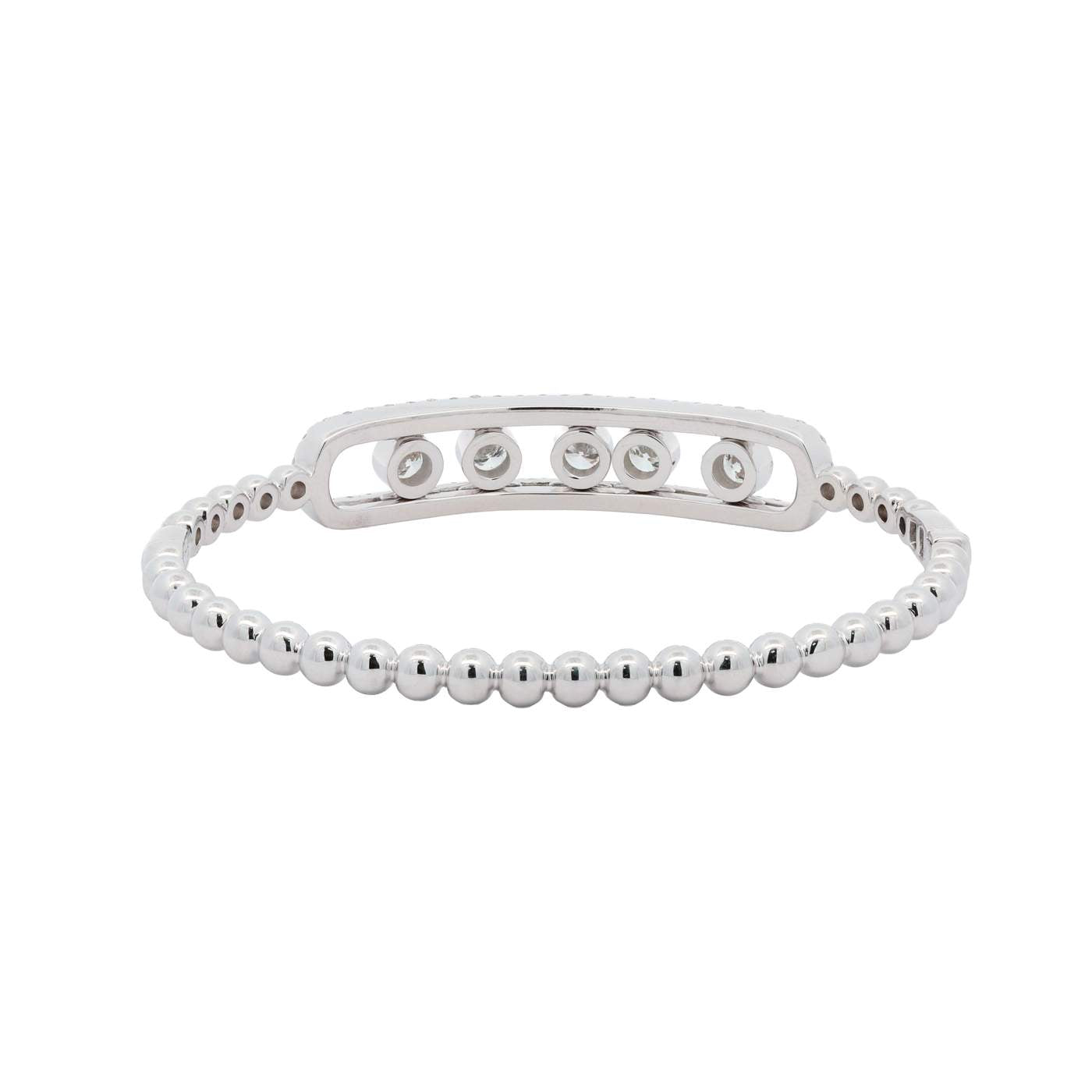 18kt White Gold Diamond Ball Link Bracelet