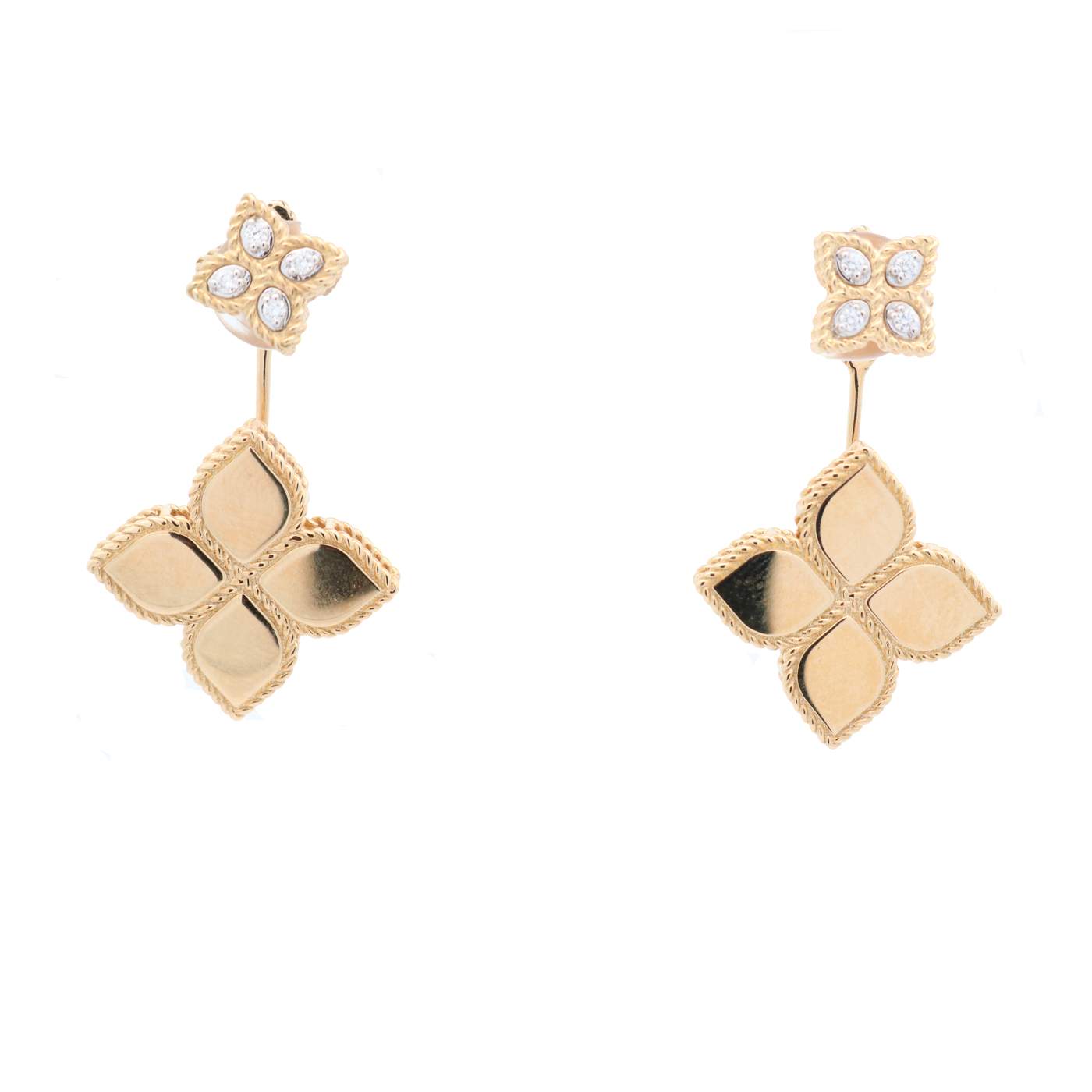 Roberto Coin  0.08 Ctw Diamond Princess Flower Earrings Provident Jewelery