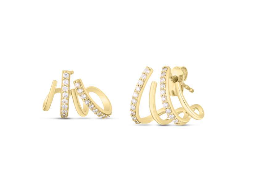 Roberto Coin 18kt Yellow Gold Diamond Climber Earrings