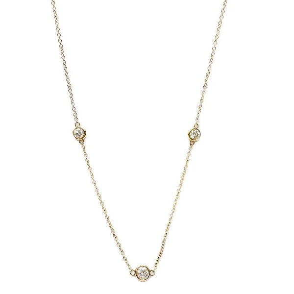 14kt Yellow Gold Diamond Station Necklace