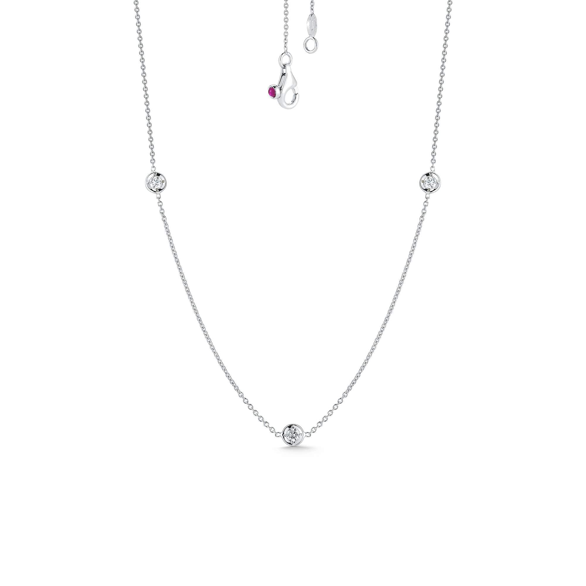Roberto Coin 18kt White Gold Diamond By The Inch Necklace