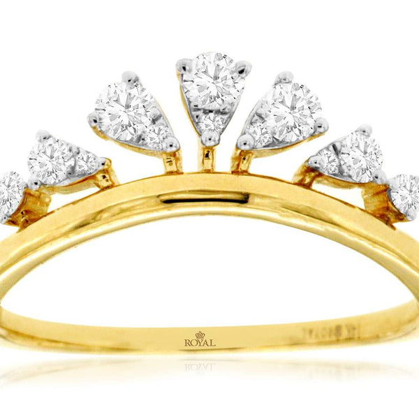 14K Yellow Gold ~0.26 ctw Diamond Crown Ring Provident Jewelery