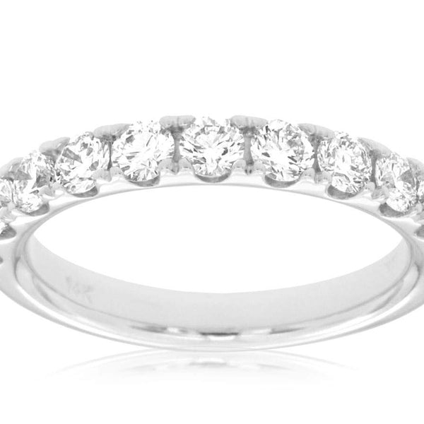 14K White Gold Round ~1.20 ctw Diamond With 4 Prongs Band Provident Jewelery