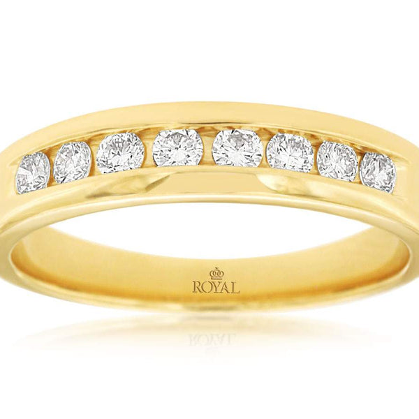 14K White Gold Mens Round ~0.50Ctw Diamond Channel Set Band Provident Jewelery