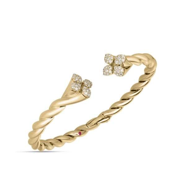 Roberto Coin Love in Verona 18kt Yellow Gold Diamond Twist Bangle